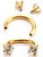 Cerrahi Çelik Zirkon Taşlı Gold At Nalı Piercing Çap 10 mm 1