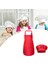 Çocuklar Önlük Şef Şapka Set 3-13 Yıl Toddler Şef Önlük Bahçe Kırmızı L (Yurt Dışından) 5