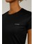 SN230 Basic Pes C Neck T- Siyah Kadın T-Shirt 4