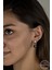 Union Swarovski Crystal Kadın Black Oval Gümüş Küpe 1