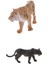 2 Adet Vahşi Yaşam Modeli Feline Heykelleri Çocuk Oyuncak Koleksiyonları - Panter ve Kaplan(Yurt Dışından) 1
