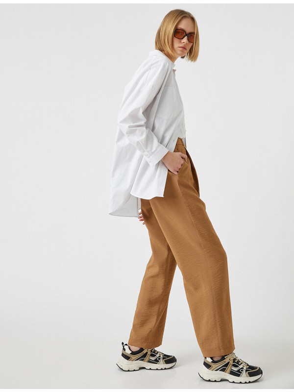 Koton Kadın Yüksek Bel Geniş Paçalı Pantolon