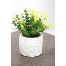 Yapay Çiçek Deposu Beton Saksıda Yapay Masa Çiçeği Model 21