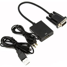 Alfais 4674 VGA To HDMI Çevirici Dönüştürücü Adaptör Kablo Ucu Çevirici