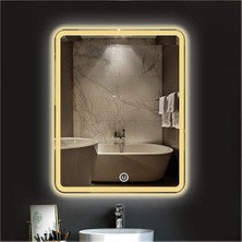Global Led Mirror 75X105 cm Kumlamalı Dokunmatik Tuşlu Ledli Ayna Duvar Salon Banyo Wc Ofis Yatak Odası Boy Ledli Ayna