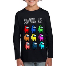 TakeTshirt Among Us Uzun Kol Çocuk Tişört Siyah