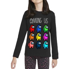 TakeTshirt Among Us Uzun Kol Çocuk Tişört Siyah
