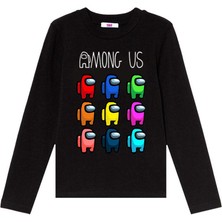 TakeTshirt Among Us Uzun Kol Çocuk Tişört Siyah