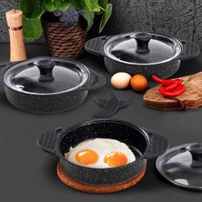 R&s Rainbow Granit 16+18+20 cm 3lü Omlet Sahan Seti Siyah