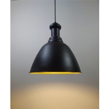 Riolight retro,modern,vintage mutfak,oda,otel,cafeler için siyah metal sarkıt avize çap:28cm