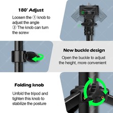 Dacare JY260Z 10 Inç Ayarlanabilir Rgb Halka Işıklı Telefon Kelepçesi ile Tripod Kafası Işık - Uzaktan Kumandalı (Yurt Dışından)