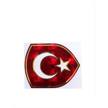 Cms Türk Bayrağı Sticker 3D Kırmızı - Bayrak Sticker (10 x 8 Cm)