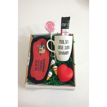 Sevgililer Günü, Anneler Günü, Doğum Günü, Hediye Seti Göz Bandı, Yazılı Kupa, Anahtarlık, LED Lamba, Çay, Şeker