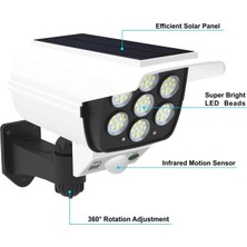 Alkese Güneş Enerjili Solar 77 LED Hareket Sensörlü Kumandalı Caydırıcı Sahte Kamera