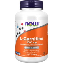 Now Supplements, L-Carnitine 1,000 Mg, Purest Form, Amino Acid, Fitness Support*, 100 Tablets