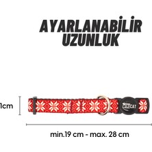 Wikipet Rudolph Red Kedi Boyun Tasması + Boğulma Önleyici Kilitli Zil