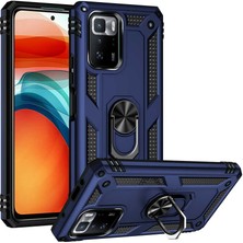 Caseart Xiaomi Poco X3 Gt Kapak Military Yüzüklü Stantlı Panzer Tank Kılıf - Lacivert