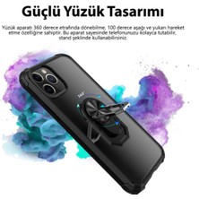 Caseart Samsung Galaxy Z Flip 3 Kapak Şeffaf Yüzüklü Kenar Korumalı Standlı Kılıf - Kırmızı