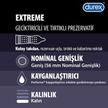 Durex Extreme 30'li Geciktiricili ve Tırtıklı Prezervatif