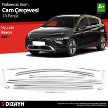 S-Dizayn Hyundai Bayon Krom Cam Çerçevesi 14 Prç. 2021 Üzeri A+ Kalite
