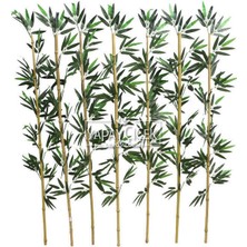Yapay Çiçek Deposu Kumaş Yapraklı Doğal Bambu 135-150 cm (7 Adet)
