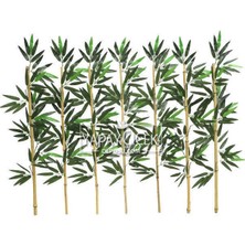 Yapay Çiçek Deposu Kumaş Yapraklı Doğal Bambu 80-95 cm (7 Adet)
