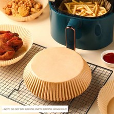Baosity 30 Adet Hava Fritözü için Tek Kullanımlık Silikon Pişirme Kağıdı - Sarı (Yurt Dışından)