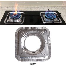 10X Gaz Brülör Önlüğü Gömlek Sobası Gaz Aralığı Koruyucuları Kapakları Alüminyum Folyo Kare(Yurt Dışından)