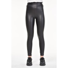 Siyah Içi Peluş Tüylü Hakiki Deri Tayt