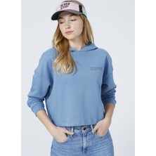 Aeropostale K-Gaia-Y Kapüşünlu Uzun KolBaskili Mavi Kadin Sweatshirt