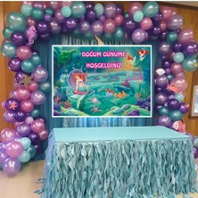 Parti Furyası Deniz Kızı Balon Zinciri VE70X100  cm Afişli Set