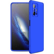 Case 4U Xiaomi Mi 11T 5g Kılıf 3 Parçalı Tam Koruma Sert Mika Ays Kapak Mavi