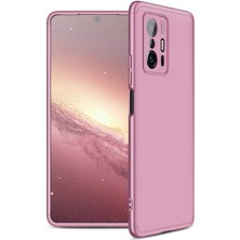 Case 4U Xiaomi Mi 11T 5g Kılıf 3 Parçalı Tam Koruma Sert Mika Ays Kapak Rose Gold