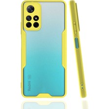 Case 4U Xiaomi Redmi Note 11 Kılıf Kamera Korumalı Ultra Ince Buzlu Mat Renkli Parfe Silikon Kapak Sarı