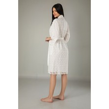 Nuşa Kimono Keten Pamuklu Bayan Sabahlık