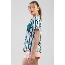 Kısa Kol Tamamı Düğmeli Şortlu Pijama Takım
