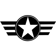 Stickrmarket | Army Star Yıldız Amblem | Araba Laptop Duvar Folyo Sticker (Siyah)