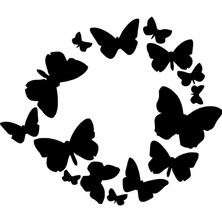 Stickrmarket | Kelebekler | Araba Laptop Duvar Folyo Sticker (Siyah)