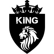 Stickrmarket | Aslanlı King Arma | Araba Laptop Duvar Folyo Sticker (Siyah)