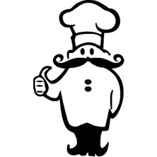 Stickrmarket | Onaylayan Aşçı | Araba Laptop Duvar Folyo Sticker (Siyah)