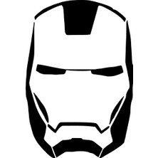 Sticker Usta | Ironman Kafası | Araba Laptop Duvar Folyo Sticker (Siyah)