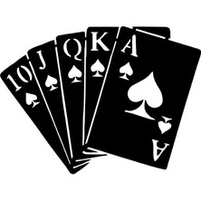 Stickrmarket | Poker Flush | Araba Laptop Duvar Folyo Sticker (Siyah)