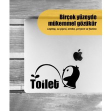 Stickrmarket | Penguen Tuvalet | Araba Laptop Duvar Folyo Sticker (Siyah)