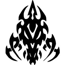 Stickrmarket | Tribal Şeytan | Araba Laptop Duvar Folyo Sticker (Siyah)