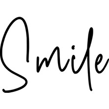 Stickrmarket | Smile Yazısı | Araba Laptop Duvar Folyo Sticker (Siyah)