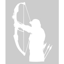 Stickrmarket | Okçu | Araba Laptop Duvar Folyo Sticker (Beyaz)