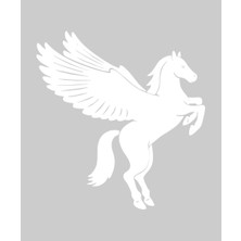 Stickrmarket | Kanatlı Pegasus | Araba Laptop Duvar Folyo Sticker (Beyaz)