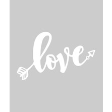 Stickrmarket | Kalın Love Oku | Araba Laptop Duvar Folyo Sticker (Beyaz)