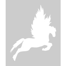 Stickrmarket | Uçan Pegasus | Araba Laptop Duvar Folyo Sticker (Beyaz)