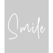Stickrmarket | Smile Yazısı | Araba Laptop Duvar Folyo Sticker (Beyaz)